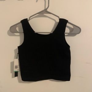 Black crop kids fitness shirt